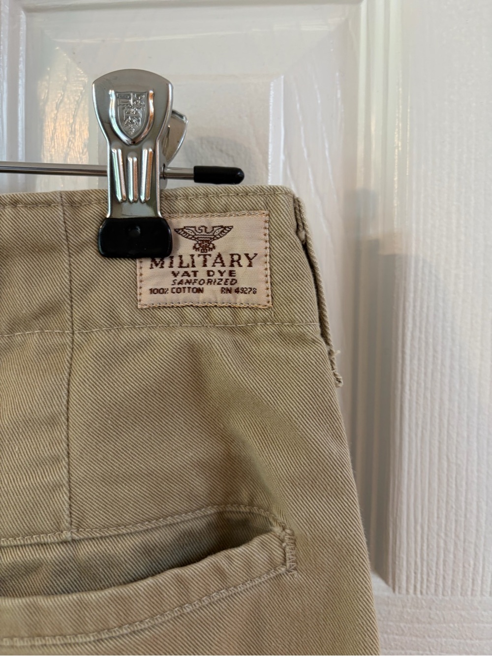 Reformation Khaki Raw Hem Military Vat Dye Flat Front Pants Size S - Picture 4 of 11